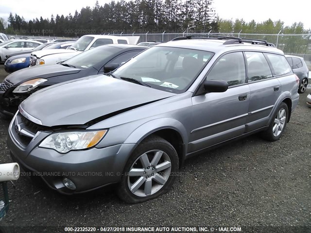 4S4BP61C086302666 - 2008 SUBARU OUTBACK 2.5I GRAY photo 2