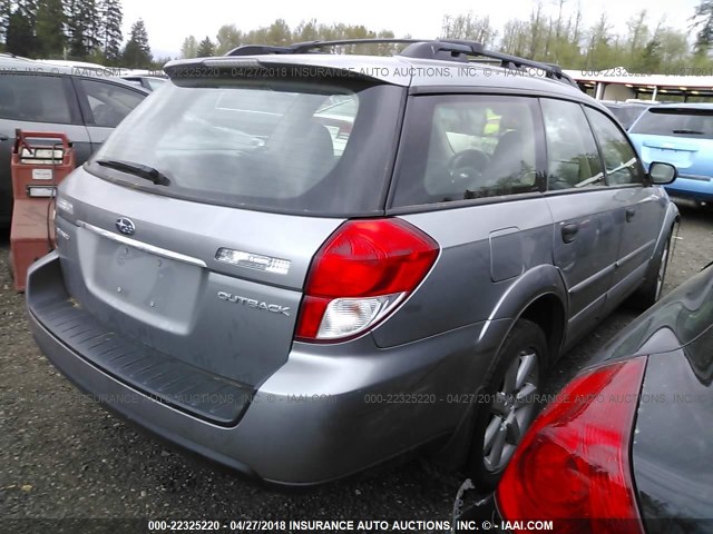 4S4BP61C086302666 - 2008 SUBARU OUTBACK 2.5I GRAY photo 4