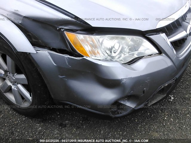 4S4BP61C086302666 - 2008 SUBARU OUTBACK 2.5I GRAY photo 6