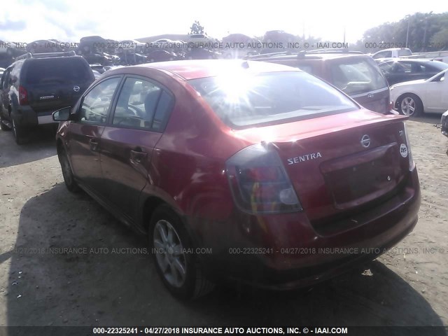 3N1AB6AP7BL709286 - 2011 NISSAN SENTRA 2.0/2.0S/SR/2.0SL RED photo 3