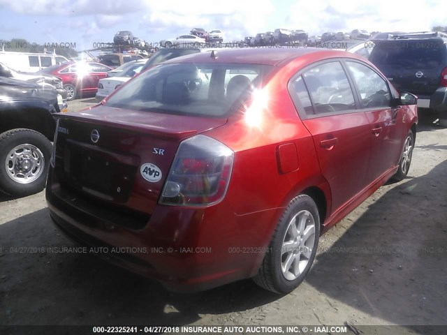 3N1AB6AP7BL709286 - 2011 NISSAN SENTRA 2.0/2.0S/SR/2.0SL RED photo 4