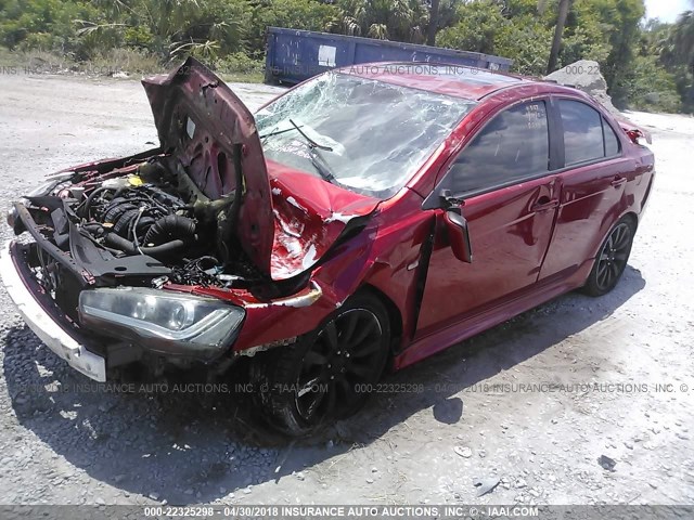 JA32U8FW2AU012523 - 2010 MITSUBISHI LANCER GTS RED photo 2