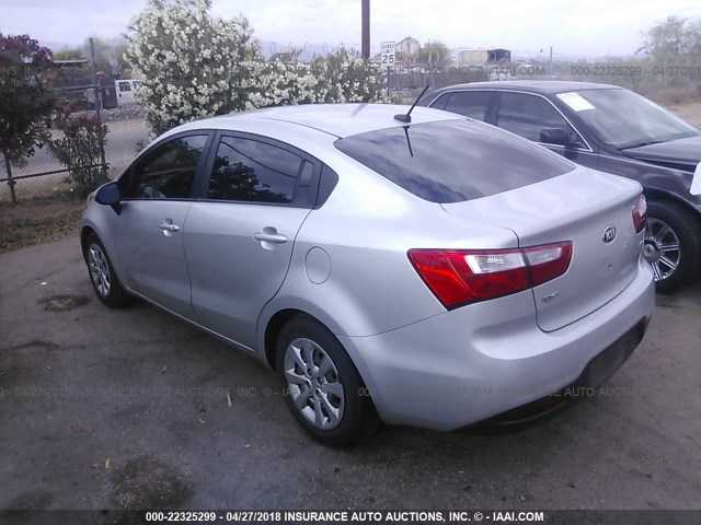 KNADM4A32D6224103 - 2013 KIA RIO LX SILVER photo 3