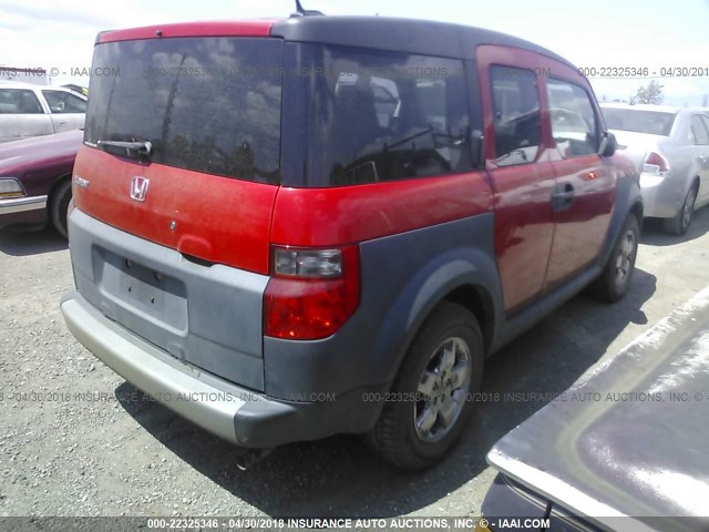 5J6YH28685L029715 - 2005 HONDA ELEMENT EX RED photo 4