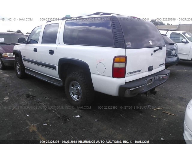 3GNGK26U7YG226453 - 2000 CHEVROLET SUBURBAN K2500 WHITE photo 3