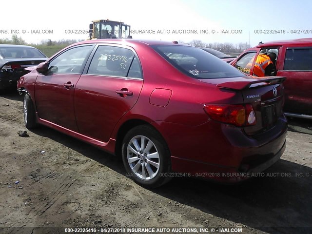 2T1BU4EE9AC499073 - 2010 TOYOTA COROLLA S/LE/XLE RED photo 3