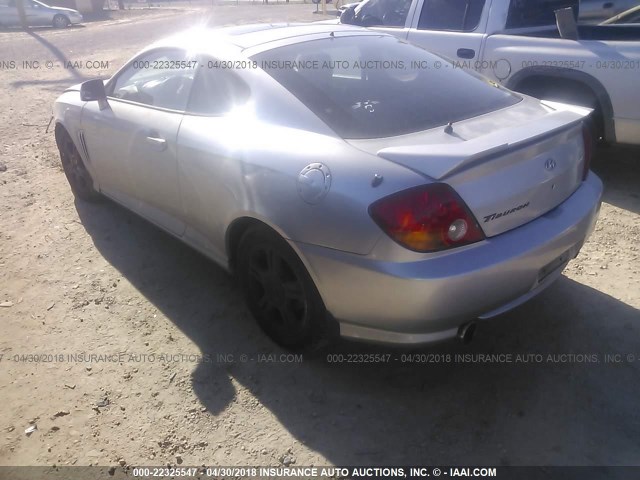 KMHHM65D53U074609 - 2003 HYUNDAI TIBURON SILVER photo 3