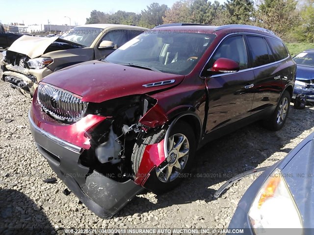 5GALVBED9AJ122844 - 2010 BUICK ENCLAVE CXL წითელი ფოტო 2