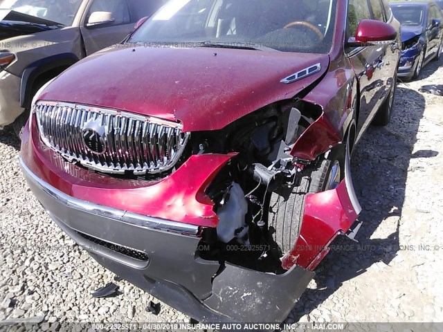 5GALVBED9AJ122844 - 2010 BUICK ENCLAVE CXL RED photo 6