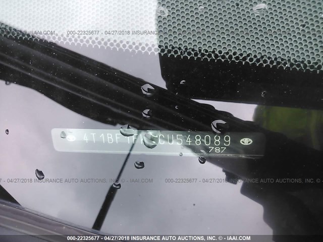 4T1BF1FK9CU548089 - 2012 TOYOTA CAMRY SE/LE/XLE 红色 照片 9