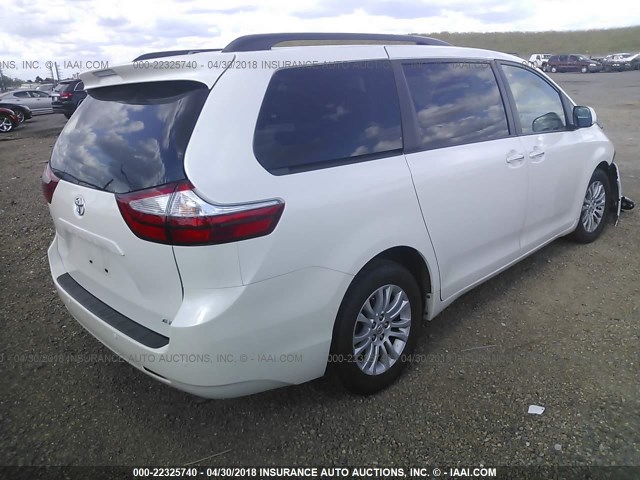 5TDYK3DC0FS619013 - 2015 TOYOTA SIENNA XLE/LIMITED WHITE photo 4