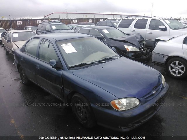 KNAFB121315088947 - 2001 KIA SEPHIA LS BLUE photo 1