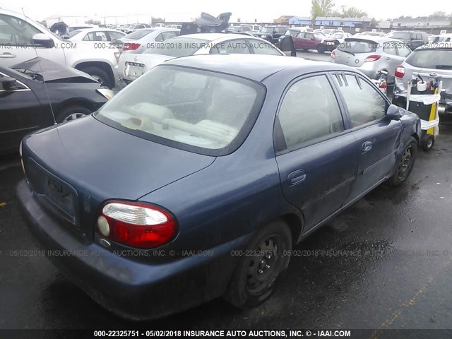 KNAFB121315088947 - 2001 KIA SEPHIA LS BLUE photo 4