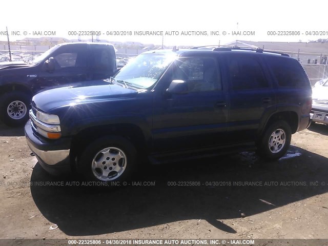 1GNEK13T66J107298 - 2006 CHEVROLET TAHOE K1500 BLUE photo 2