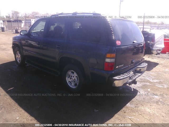 1GNEK13T66J107298 - 2006 CHEVROLET TAHOE K1500 BLUE photo 3