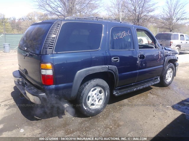 1GNEK13T66J107298 - 2006 CHEVROLET TAHOE K1500 BLUE photo 4