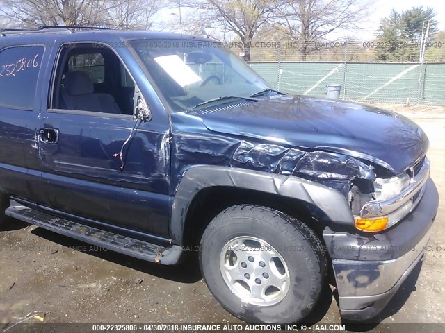 1GNEK13T66J107298 - 2006 CHEVROLET TAHOE K1500 BLUE photo 6