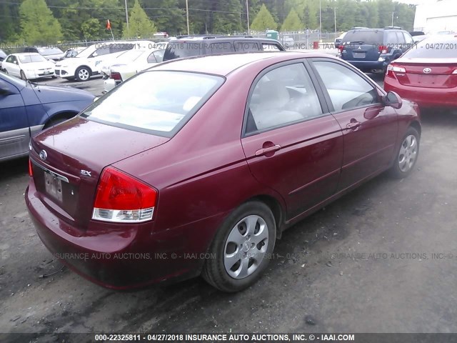 KNAFE121975380005 - 2007 KIA SPECTRA EX/LX MAROON photo 4