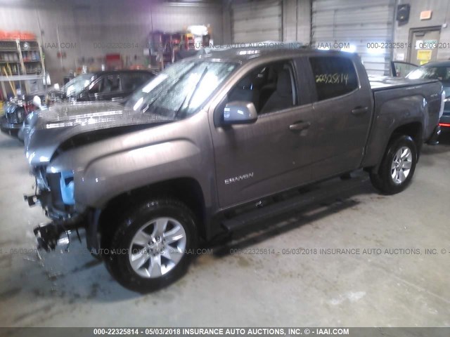 1GTG6BE34F1159778 - 2015 GMC CANYON SLE Dark Brown photo 2