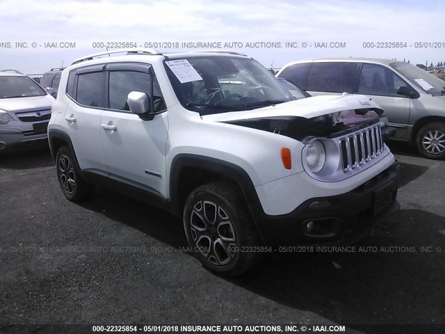 ZACCJBDT5FPC30825 - 2015 JEEP RENEGADE LIMITED WHITE photo 1