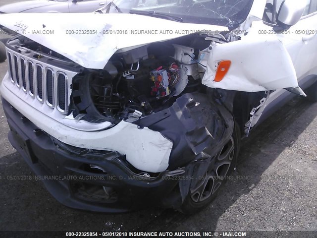 ZACCJBDT5FPC30825 - 2015 JEEP RENEGADE LIMITED WHITE photo 6