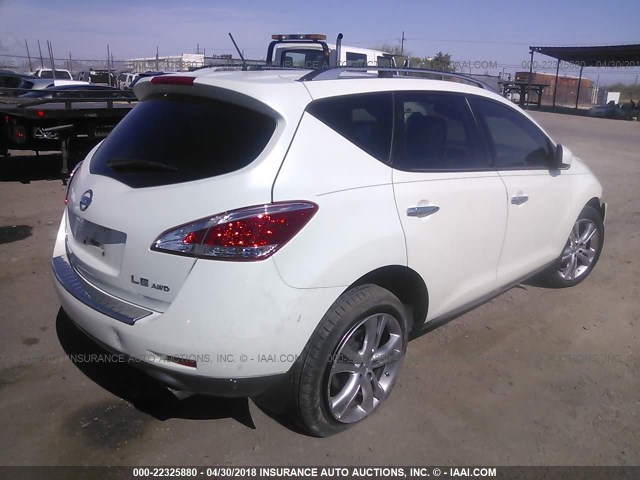 JN8AZ1MW3BW173014 - 2011 NISSAN MURANO S/SL/LE WHITE photo 4