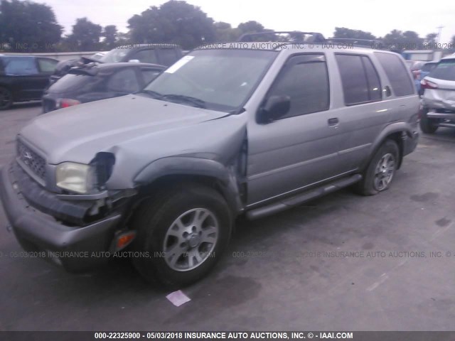 JN8AR07S4YW442617 - 2000 NISSAN PATHFINDER LE/SE/XE GRAY photo 2