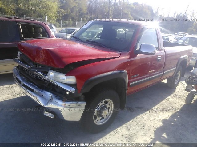 1GCGK24U4YE196542 - 2000 CHEVROLET SILVERADO K2500 RED photo 2