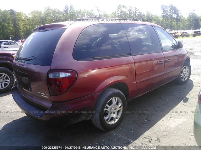 2B8GT44L12R642393 - 2002 DODGE GRAND CARAVAN SPORT RED photo 4