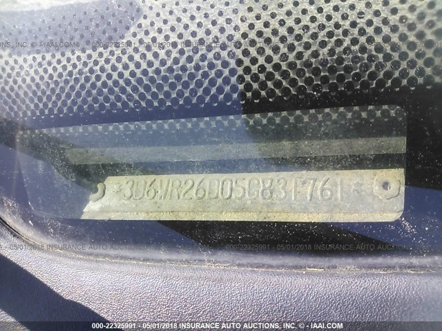 3D6WR26D05G831761 - 2005 DODGE RAM 2500 ST/SLT 白色 照片 9