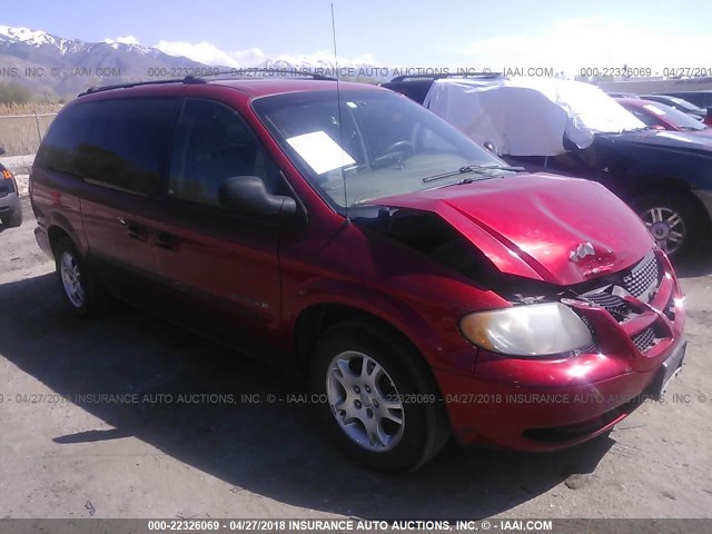 2B4GP74L21R388702 - 2001 DODGE GRAND CARAVAN EX RED photo 1