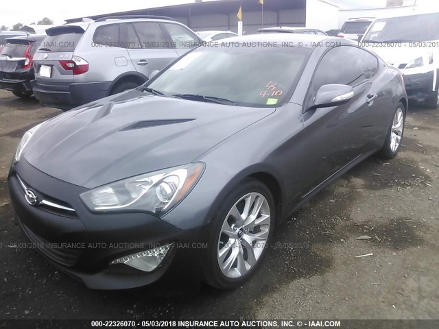 KMHHT6KJ8FU127353 - 2015 HYUNDAI GENESIS COUPE 3.8L GRAY photo 2