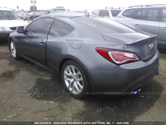 KMHHT6KJ8FU127353 - 2015 HYUNDAI GENESIS COUPE 3.8L GRAY photo 3