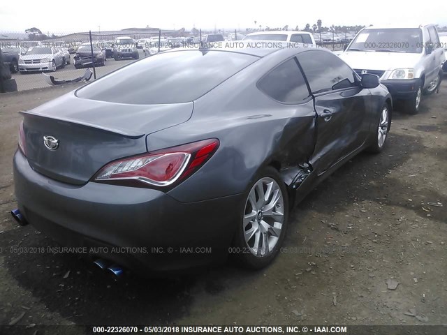 KMHHT6KJ8FU127353 - 2015 HYUNDAI GENESIS COUPE 3.8L GRAY photo 4