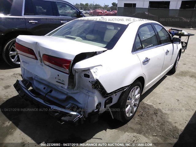 3LNDL2L3XBR752751 - 2011 LINCOLN MKZ HYBRID WHITE photo 4