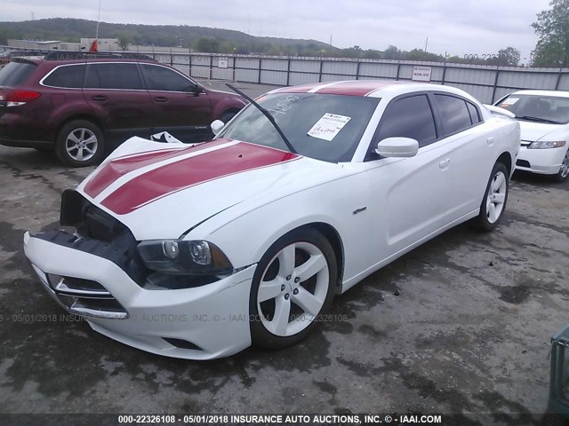 2C3CDXCT6EH230133 - 2014 DODGE CHARGER R/T WHITE photo 2