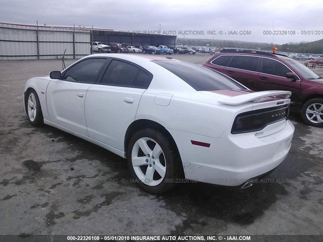 2C3CDXCT6EH230133 - 2014 DODGE CHARGER R/T WHITE photo 3