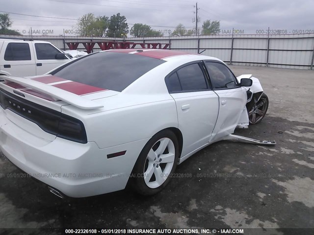 2C3CDXCT6EH230133 - 2014 DODGE CHARGER R/T WHITE photo 4