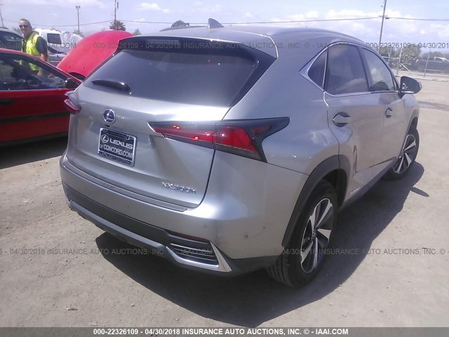 JTJBJRBZ1J2081468 - 2018 LEXUS NX 300H SILVER photo 4