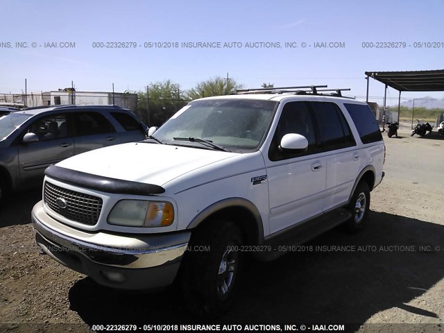 1FMPU18L11LA45564 - 2001 FORD EXPEDITION EDDIE BAUER WHITE photo 2