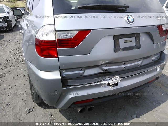 WBXPC93468WJ16226 - 2008 BMW X3 3.0SI SILVER photo 6