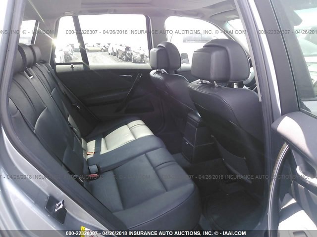 WBXPC93468WJ16226 - 2008 BMW X3 3.0SI SILVER photo 8