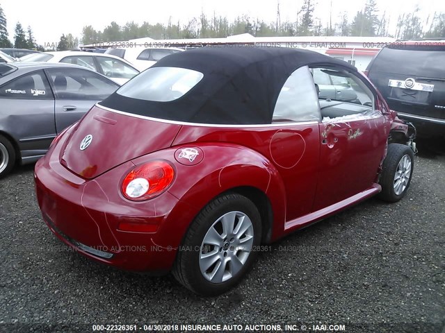 3VWPF31Y18M403722 - 2008 VOLKSWAGEN NEW BEETLE CONVERTIBLE S RED photo 4
