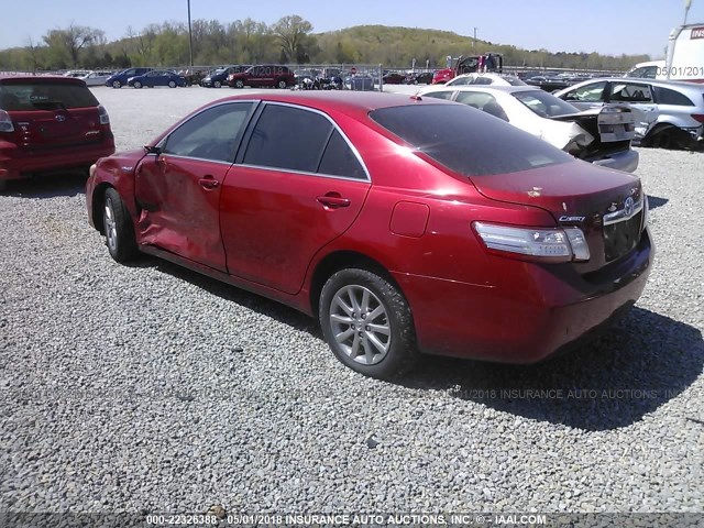 4T1BB3EK0AU119056 - 2010 TOYOTA CAMRY HYBRID RED photo 3