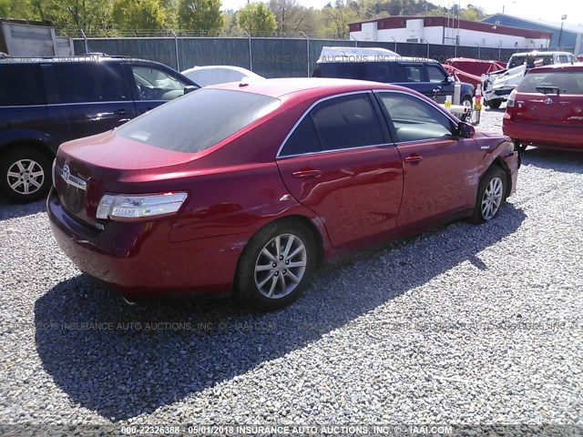 4T1BB3EK0AU119056 - 2010 TOYOTA CAMRY HYBRID RED photo 4