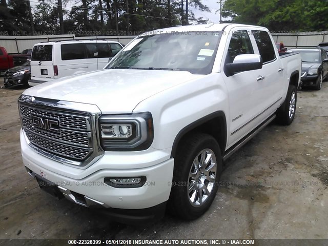 3GTU2PEC1GG275826 - 2016 GMC SIERRA K1500 DENALI WHITE photo 2