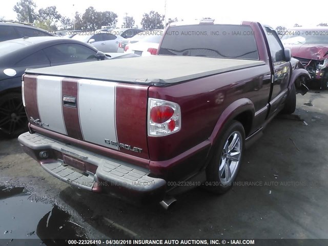 1GCCS14H538168106 - 2003 CHEVROLET S TRUCK S10 RED photo 4