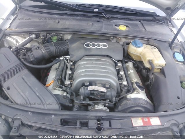 WAULT68E24A025390 - 2004 AUDI A4 3.0 QUATTRO SILVER photo 10