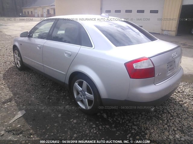 WAULT68E24A025390 - 2004 AUDI A4 3.0 QUATTRO SILVER photo 3