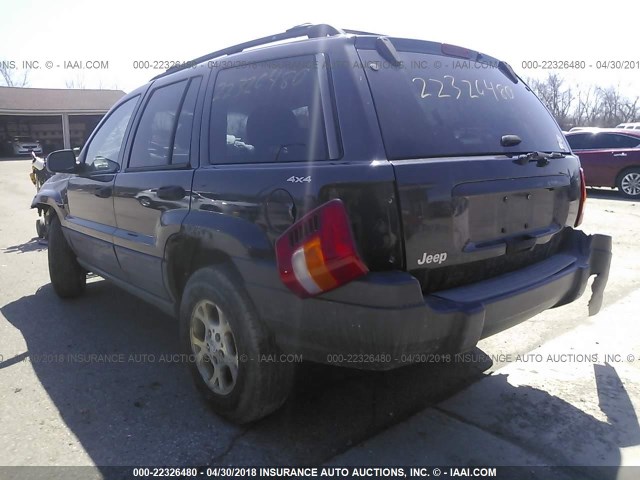 1J4GW58S0XC769777 - 1999 JEEP GRAND CHEROKEE LAREDO BLACK photo 3